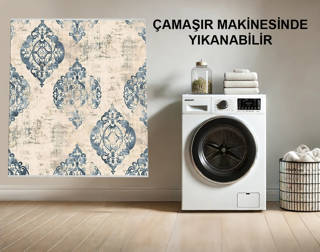 EskitilmişTarzda Damask Antik Desenli Makine Dokuma Halı