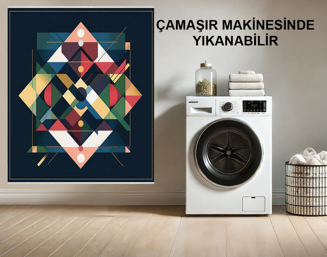 Canlı Renklerle Modern Geometrik Halı