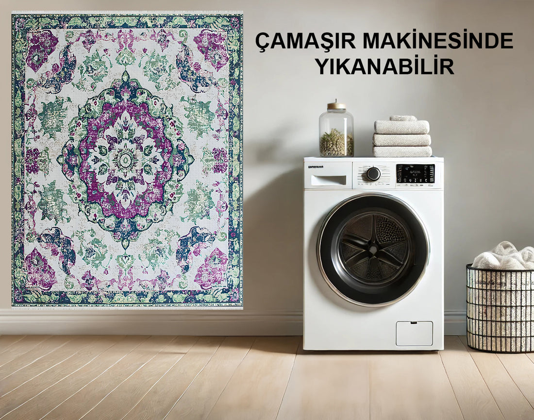 Makinede Yıkanabilir Antik Pers Esintili Halı