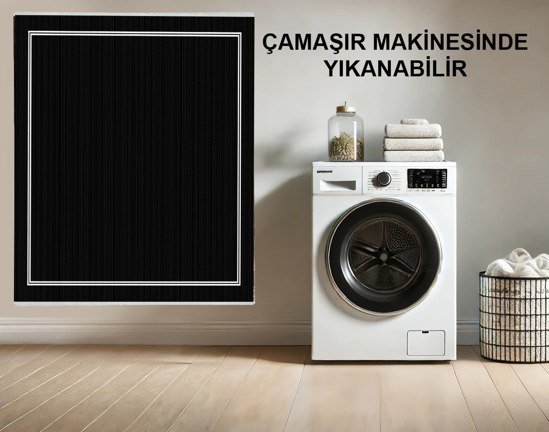 Minimalist Siyah ve Beyaz Halı